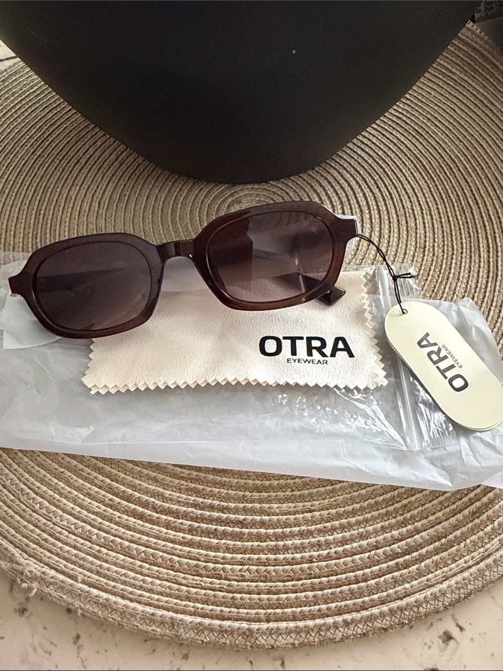 OTRA Women’s Brown Rectangular Sunglasses with Tinted Lenses Transparent Maple